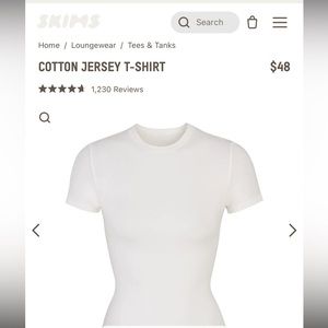 Skims Cotton Jersey T-Shirt Sz LARGE in marble